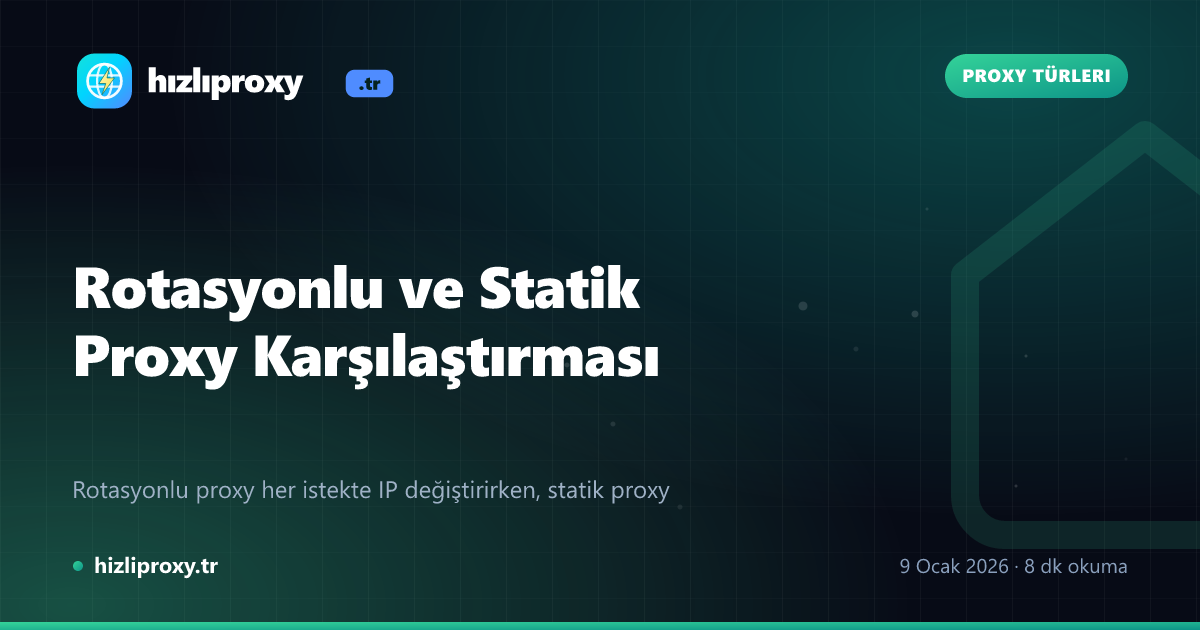 Rotasyonlu ve Statik Proxy Karşılaştırması