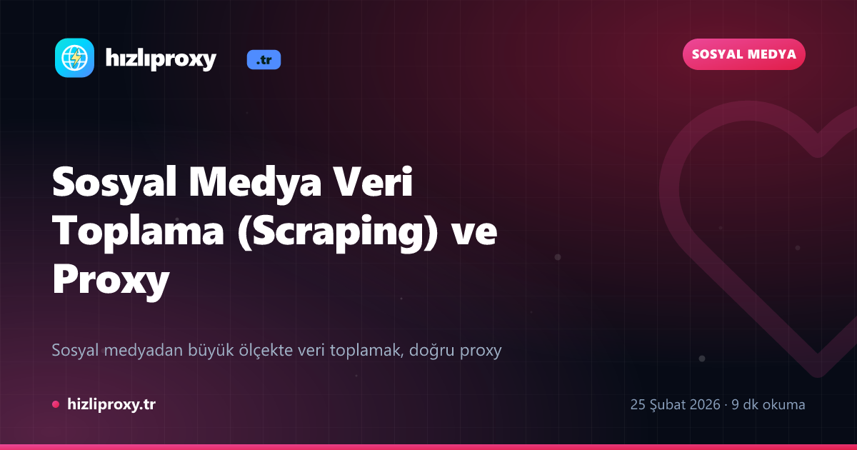 Sosyal Medya Veri Toplama (Scraping) ve Proxy